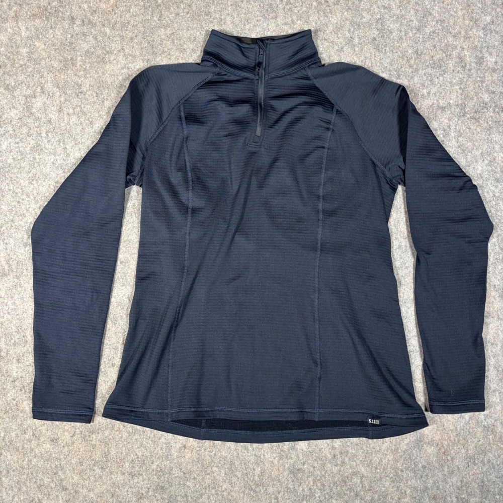 5.11 Tactical Grid Fleece Pullover Womens M Black 1/4 Zip 62417-787 Performance